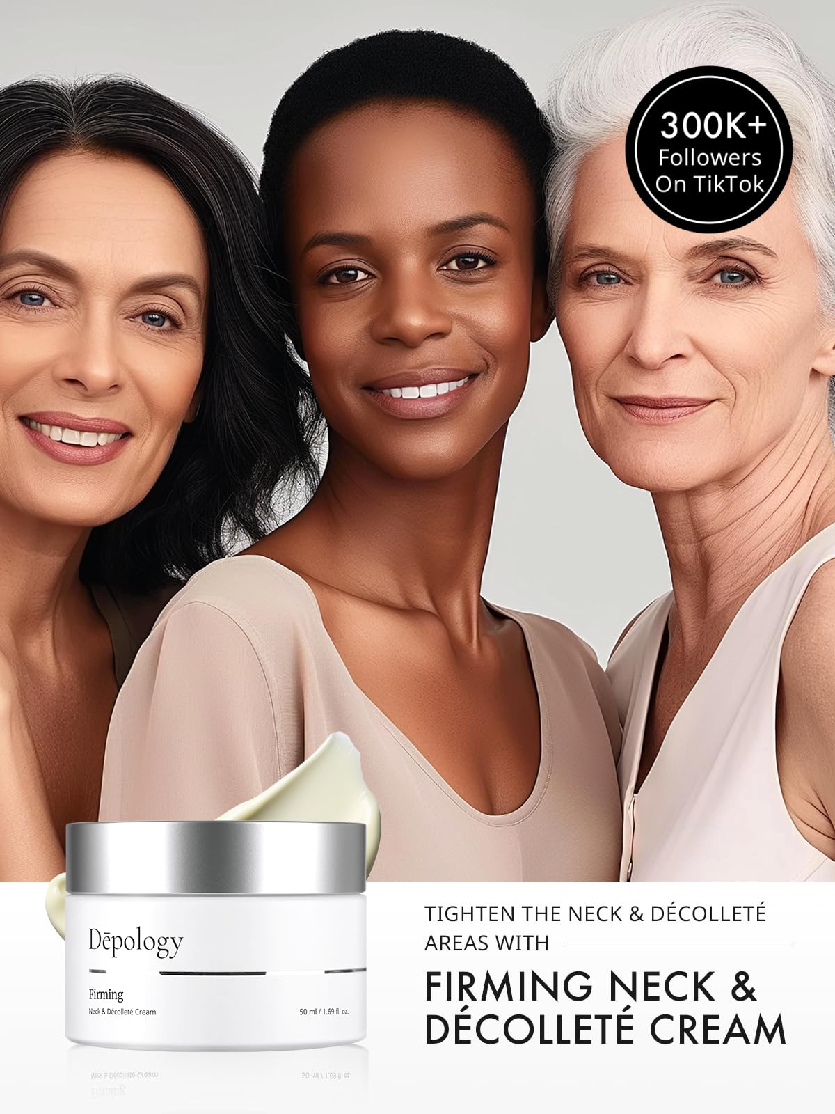 Depology crepey neck area smoothing close-up suggests hydration and softness.