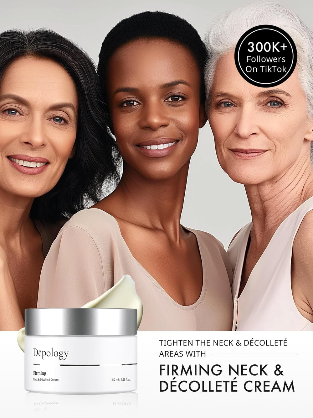 Depology crepey neck area smoothing close-up suggests hydration and softness.