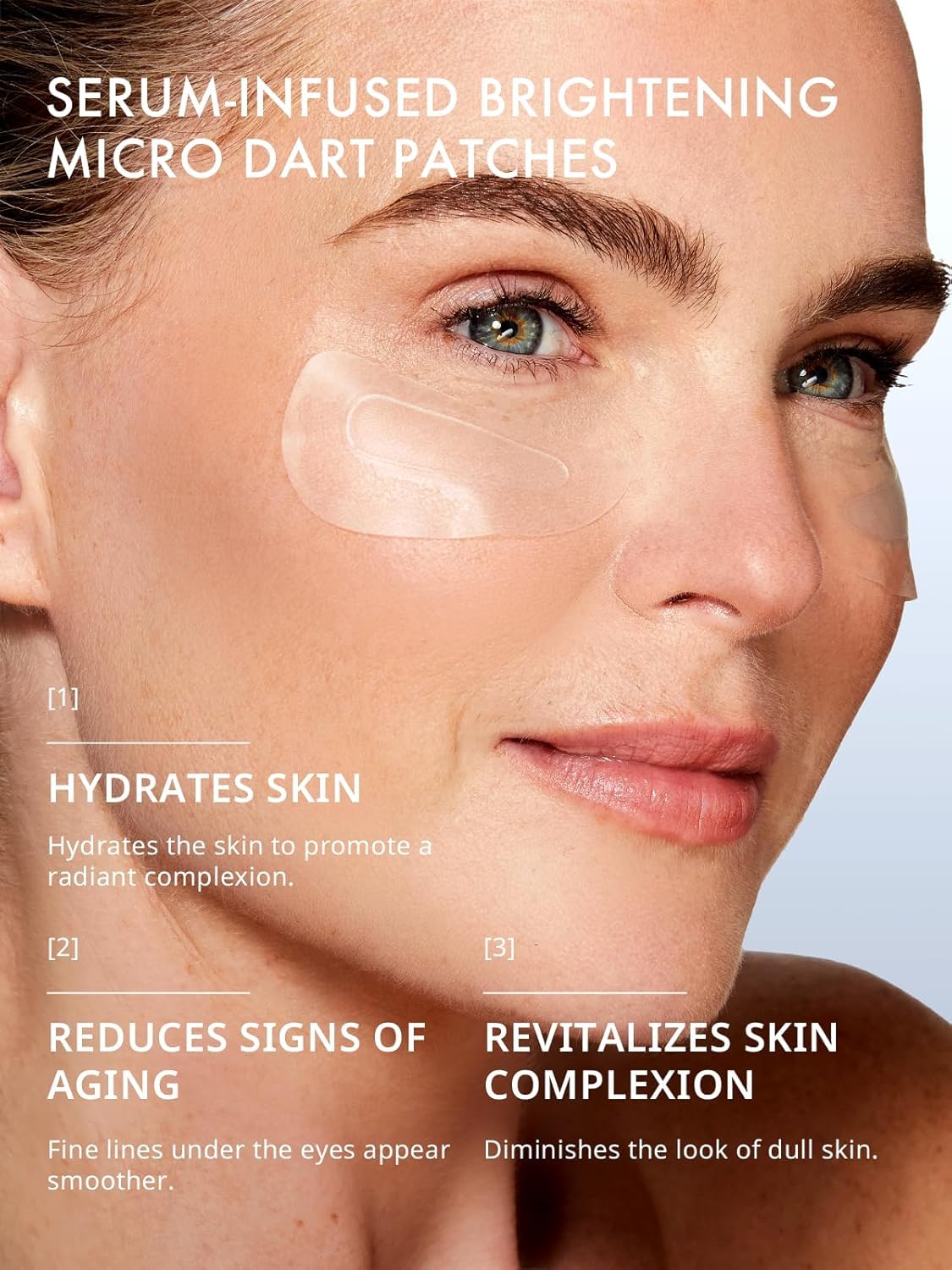 depology Deepcare+ patches applied to the under-eye area for hydration