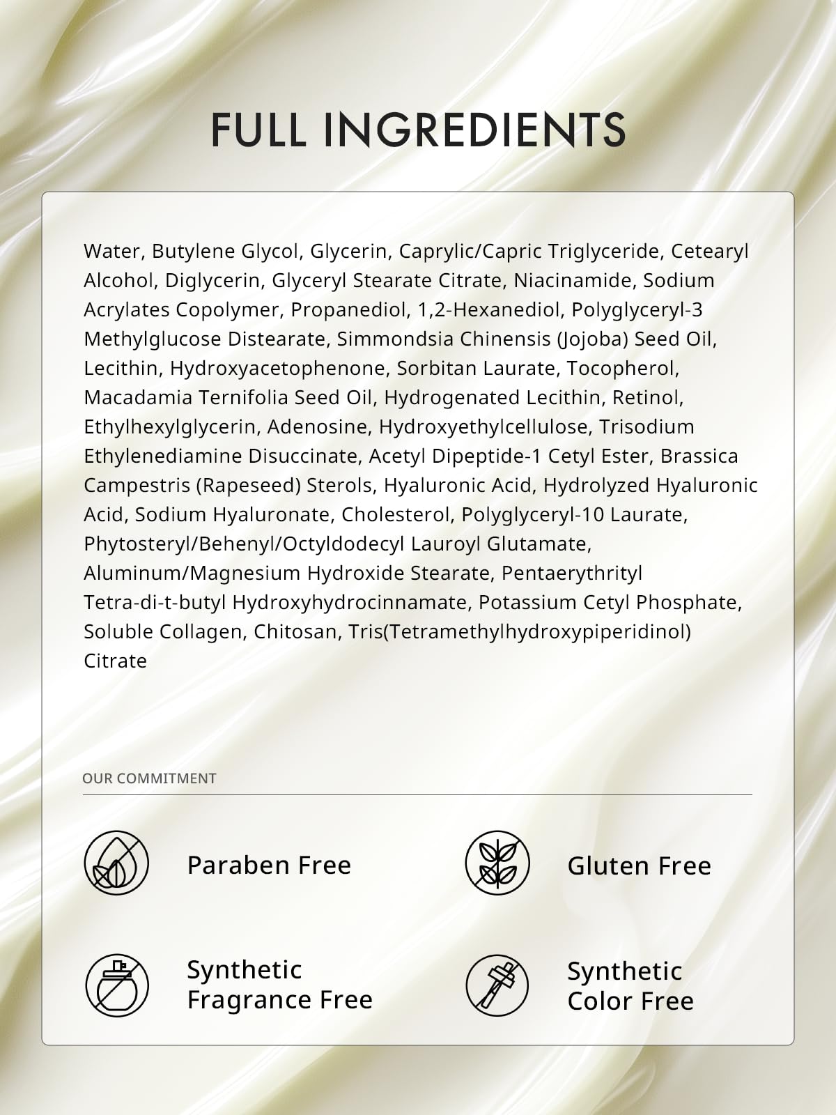 Depology rich-cream application delivering deep hydration to dry neck skin.