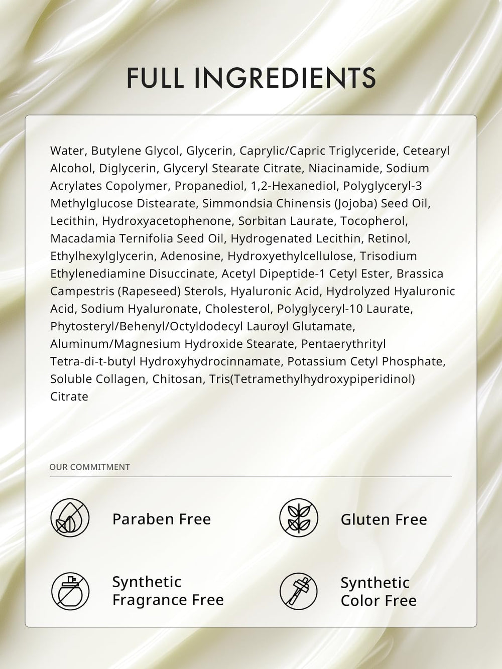 Depology rich-cream application delivering deep hydration to dry neck skin.