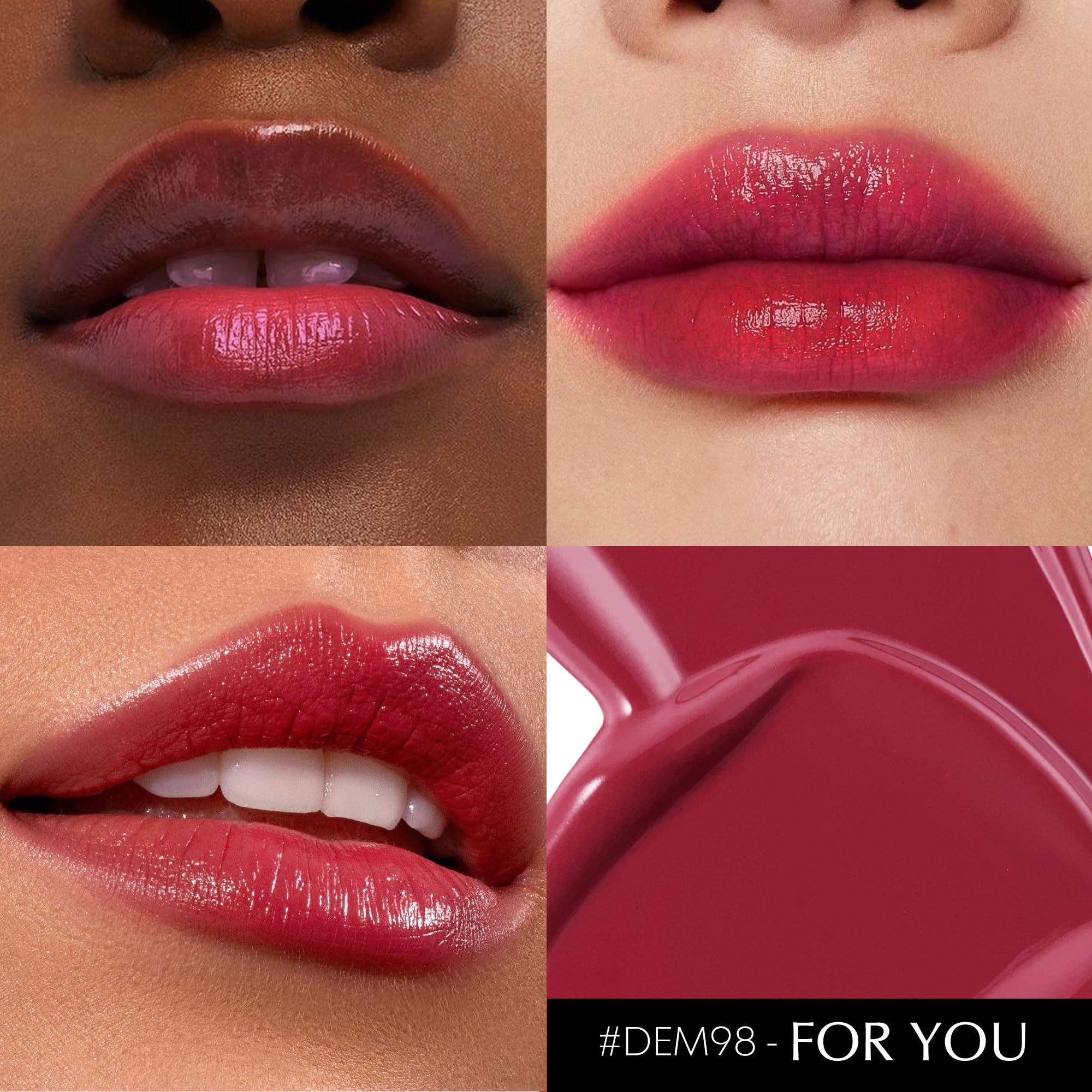 Depuplum dark red lipstick close-up with creamy texture