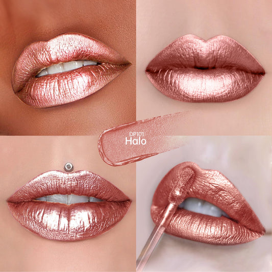 Depuplum DP101 swatch reveals rich burgundy metallic shimmer for evening looks.