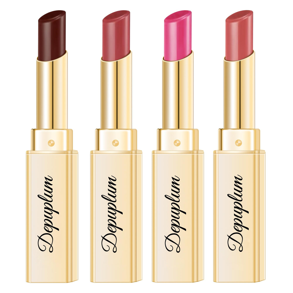 Depuplum Hydrate Lipstick packaging closeup highlighting premium finish and hydration.