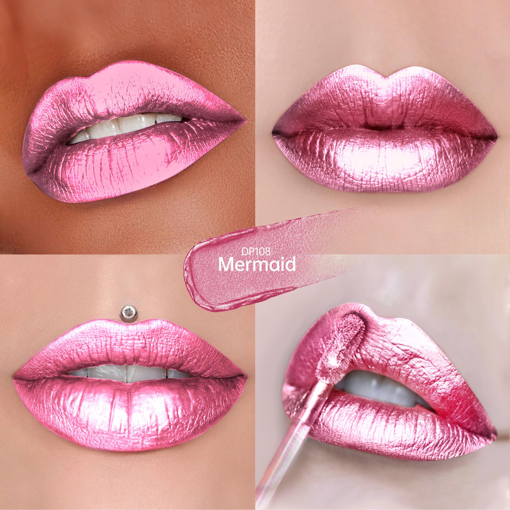 Depuplum luxury metal lipstick tube close-up highlights sleek, lightweight design.