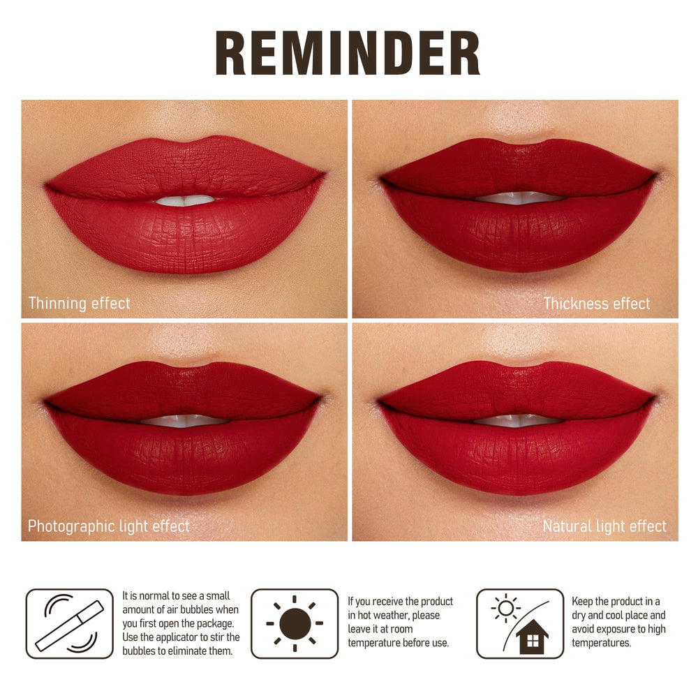 Depuplum matte liquid lipstick on diverse skin tones showing versatility.