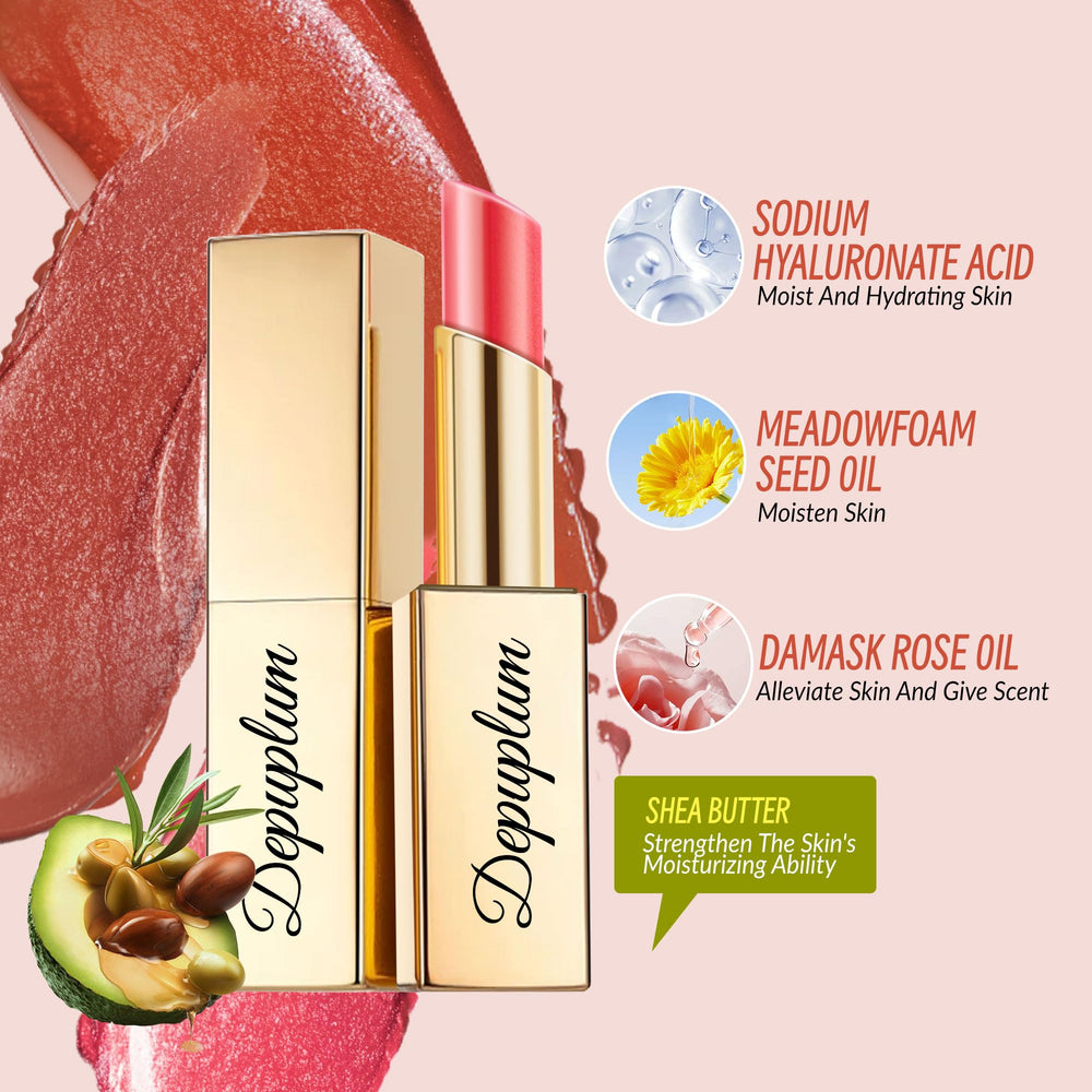 Depuplum Nude Red Pink Lipstick Set diamond-reflection finish for subtle radiance