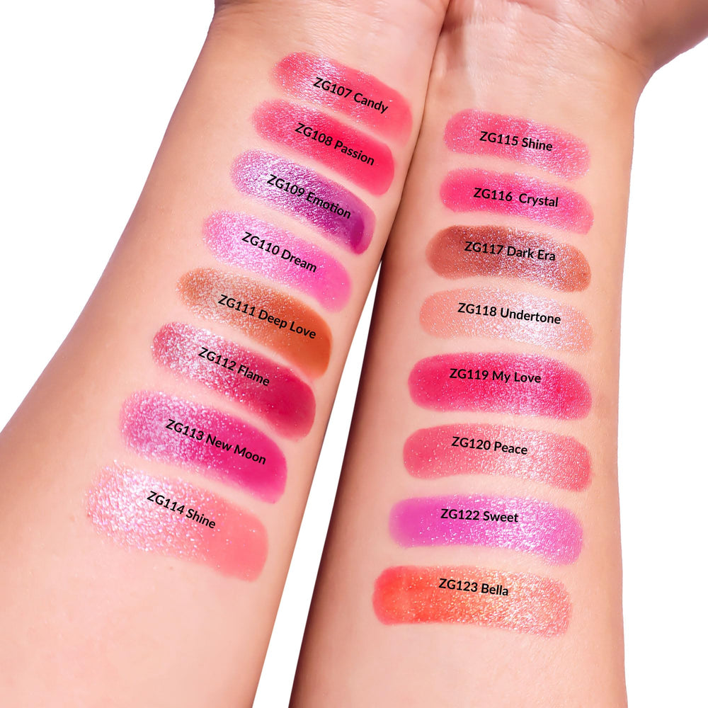Depuplum lip finish delivers natural shine.