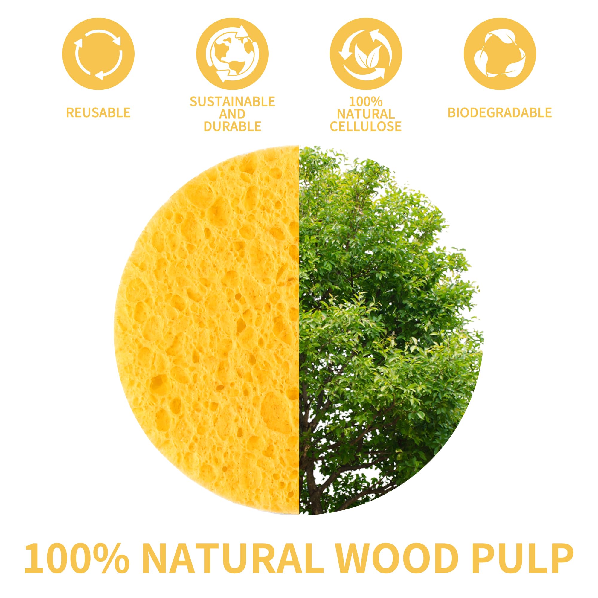 Derloyo bundle of 100 yellow sponges ensures affordable daily skincare access.