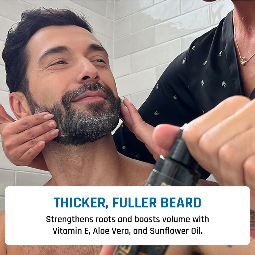 BeardGasmic product close-up showing softening formula.