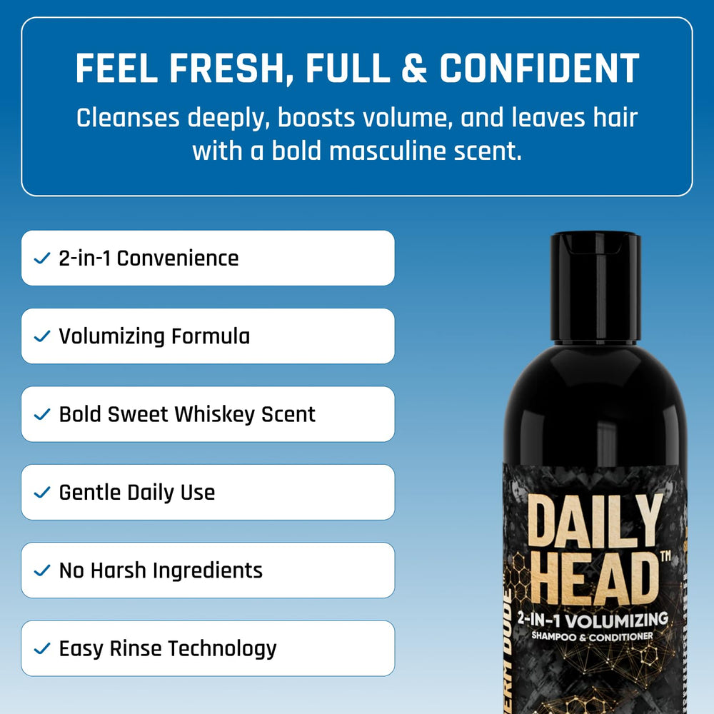 Derm Dude Daily Head bottle during scalp massage demonstration