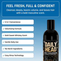Derm Dude Daily Head bottle during scalp massage demonstration