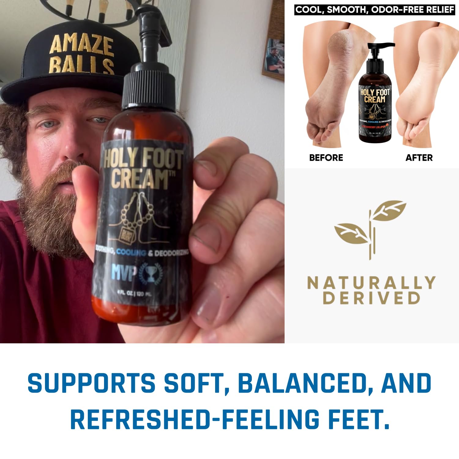 Derm Dude Holy Foot Cream on-the-go care image.