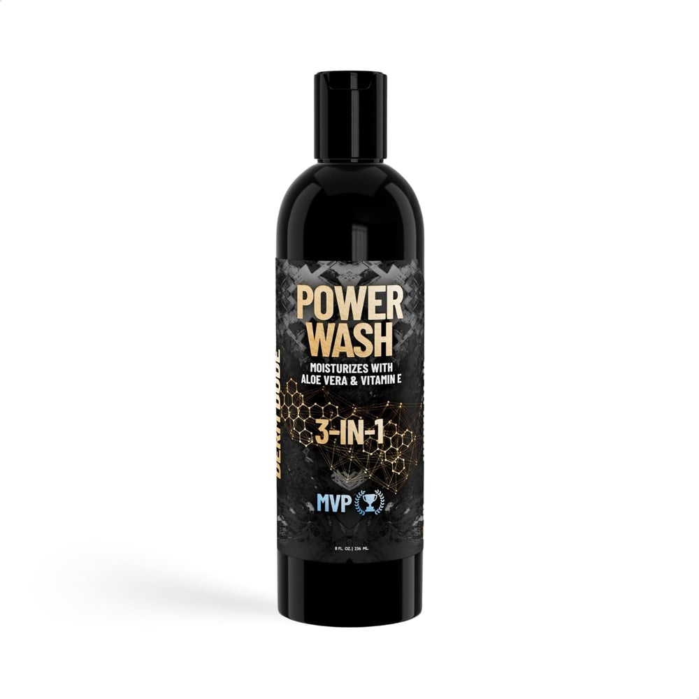 Derm Dude three-in-one bottle front view showing all-in-one grooming product