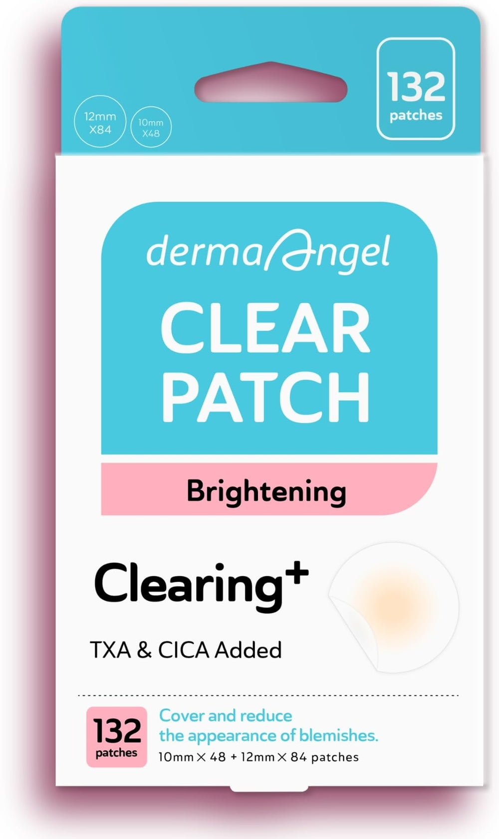 Derma Angel dark spot patches applied on skin for active acne protection