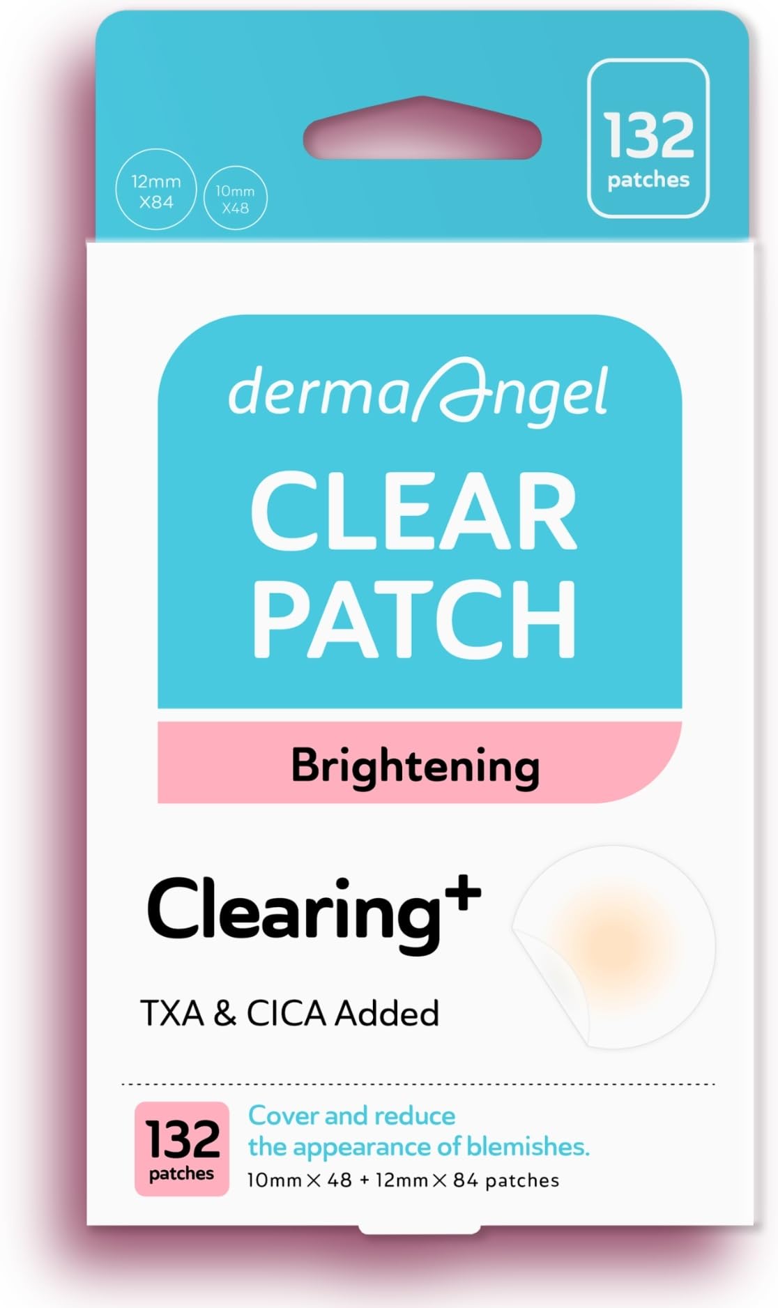 Derma Angel dark spot patches applied on skin for active acne protection