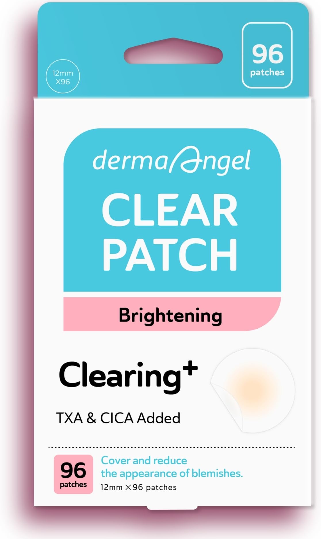 DERMA ANGEL dark spot patches on skin for targeted post-acne care.
