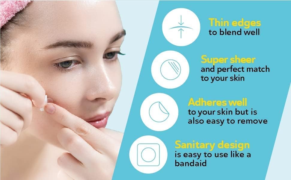 Derma Angel discreet skin-tone patch blending with facial skin