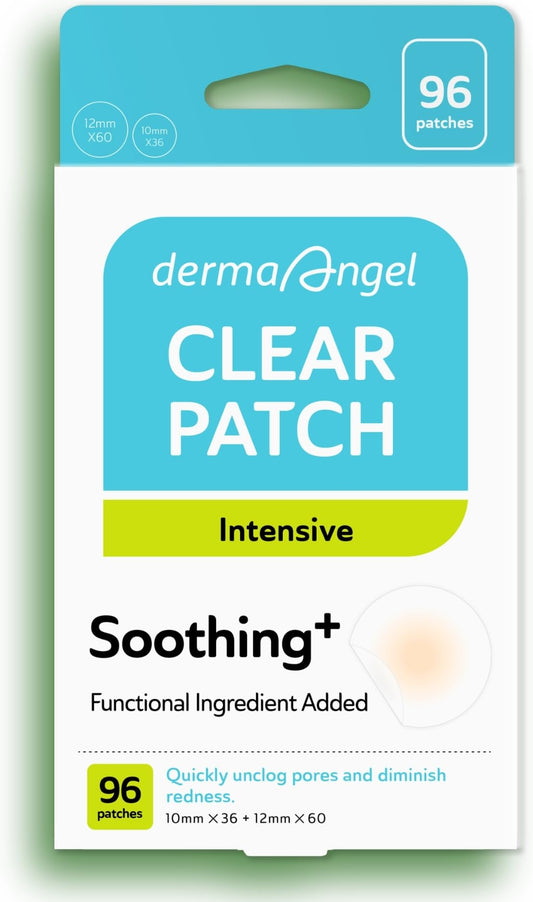 DERMA ANGEL 12mm patch on skin provides discreet blemish care and redness reduction.