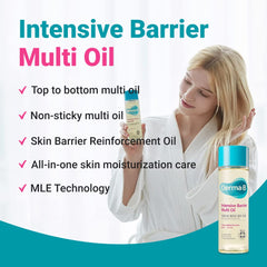 Derma B Intensive Barrier Multi Body Oil pump enables easy, non-greasy application