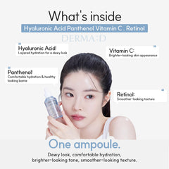 DERMA:D Hyaluronic Serum dropper close-up shows smooth texture