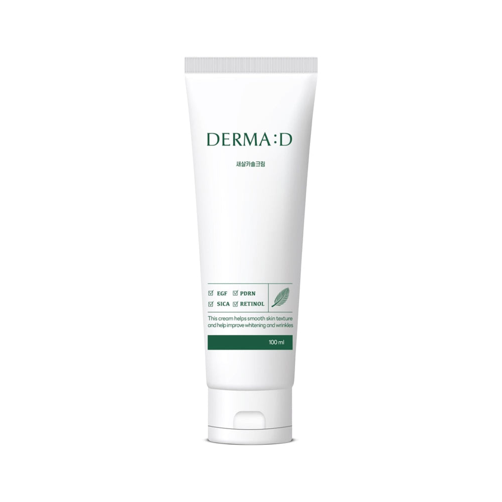DERMA:D Radiance Boost Cream bottle close-up for lightweight hydration and brightness.