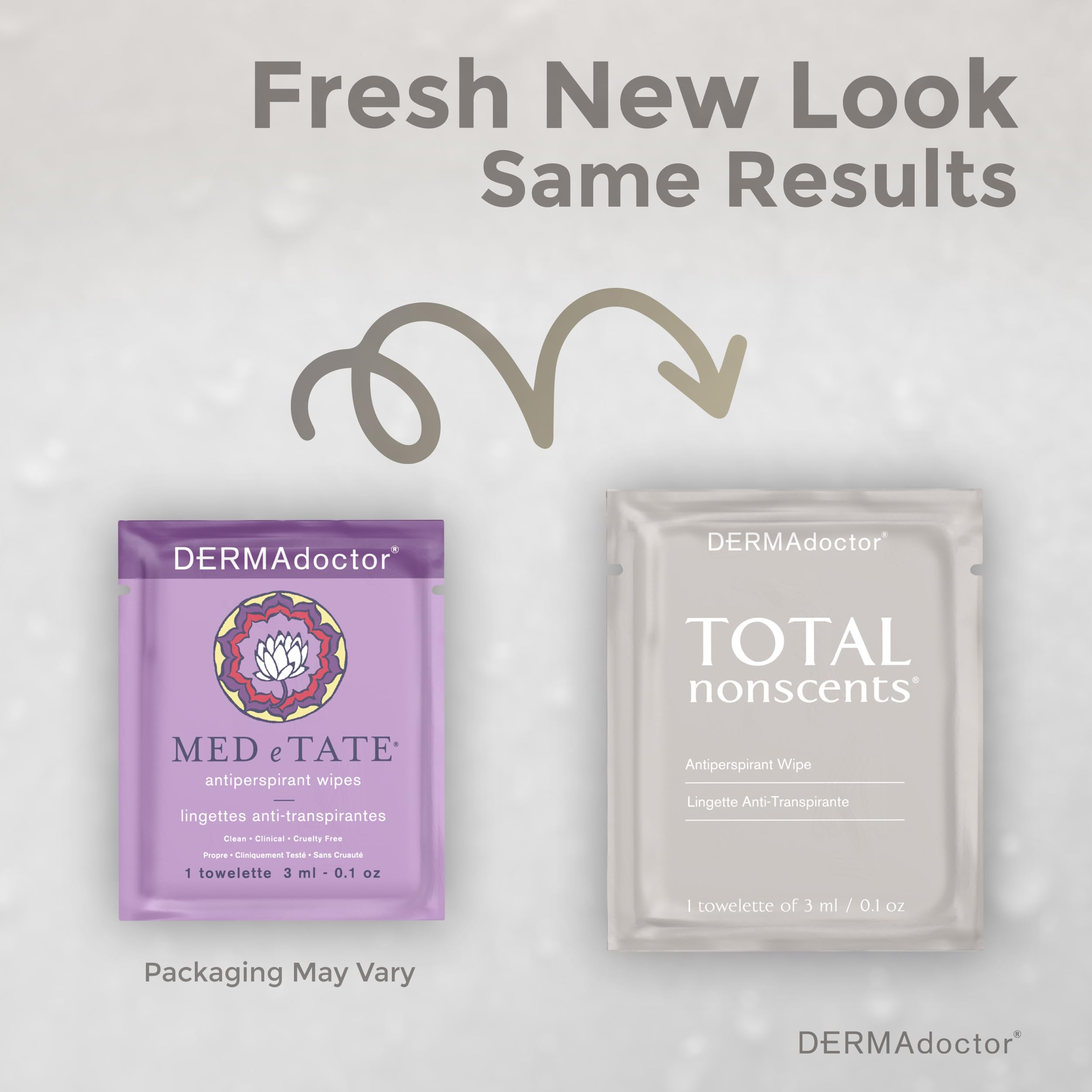 DERMAdoctor Deodorant Wipes aluminum zirconium illustration highlights strong sweat-blocking technology.