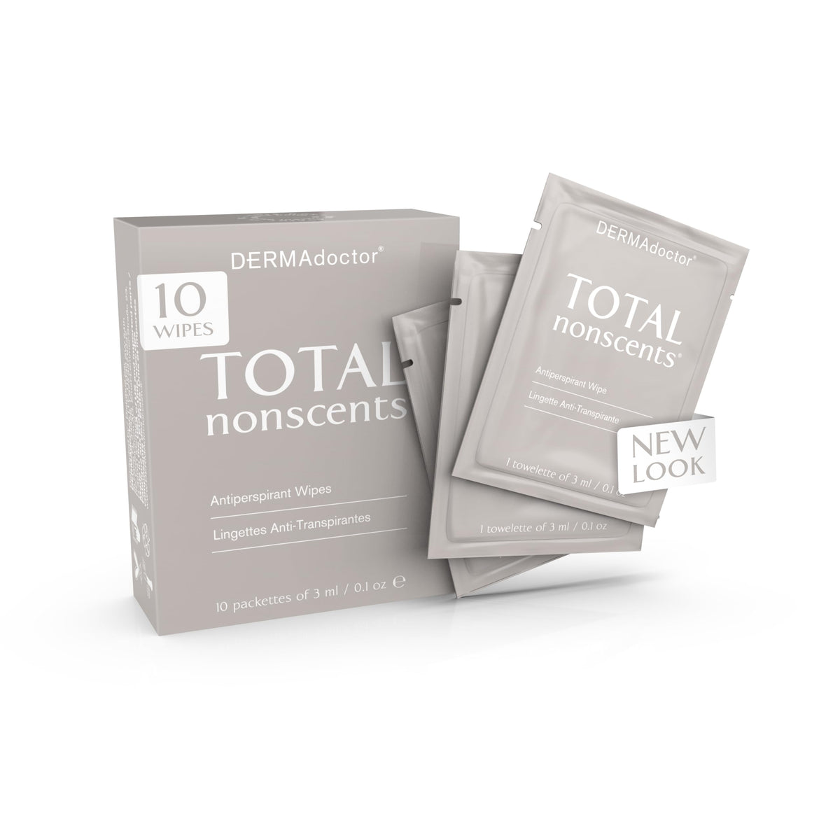 DERMAdoctor Deodorant Wipes package view shows travel-friendly packaging for on-the-go freshness.