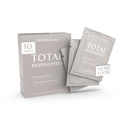 DERMAdoctor Deodorant Wipes package view shows travel-friendly packaging for on-the-go freshness.