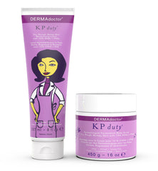 DERMAdoctor KP Bump Eraser Scrub bottle highlighting exfoliation for smoother elbows and knees.