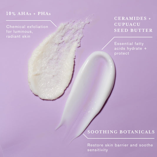 DERMAdoctor KP Bump Eraser Scrub texture closeup demonstrating gentle peel action.