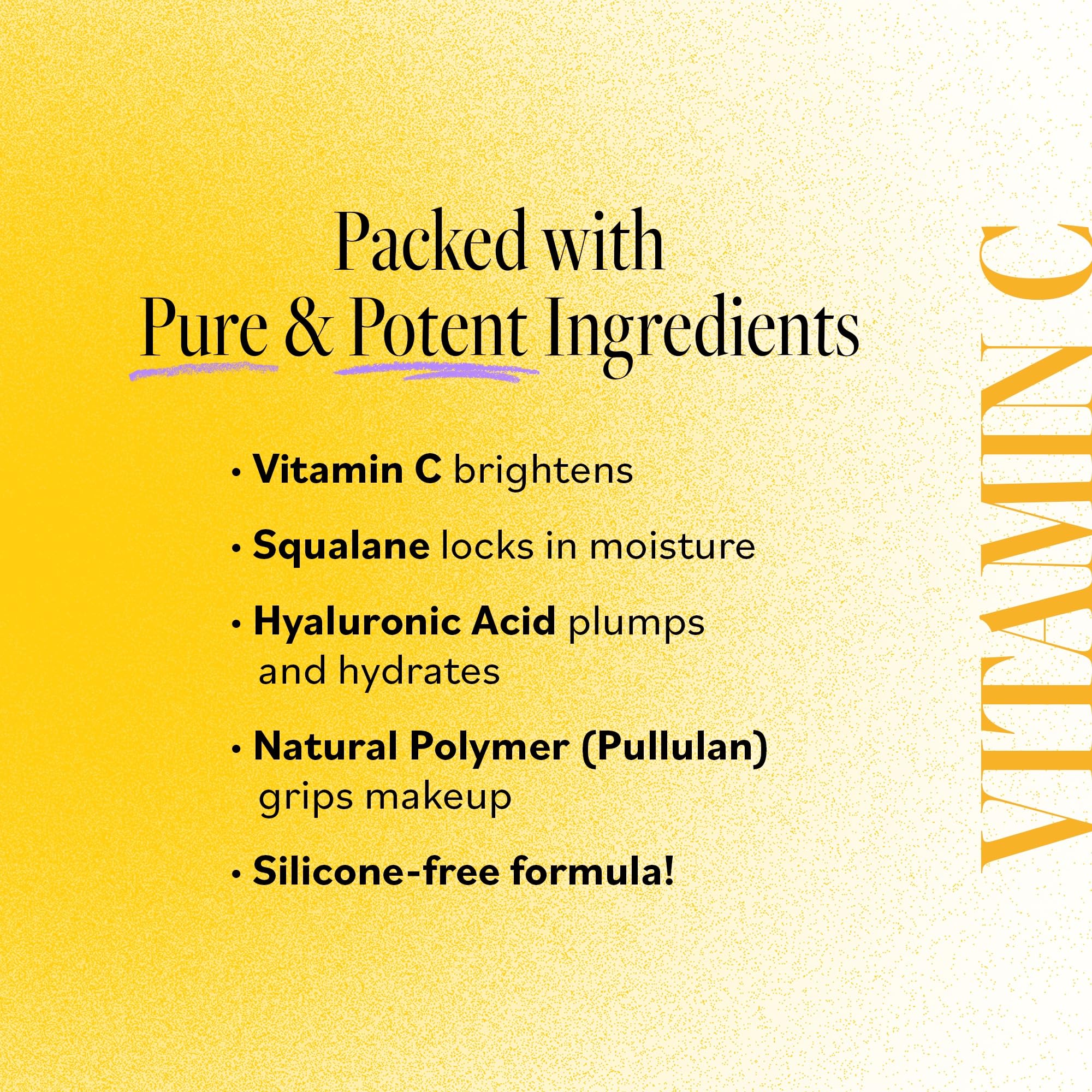 Graphic of DERMA E primer highlighting hydration from hyaluronic acid