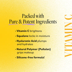 Graphic of DERMA E primer highlighting hydration from hyaluronic acid