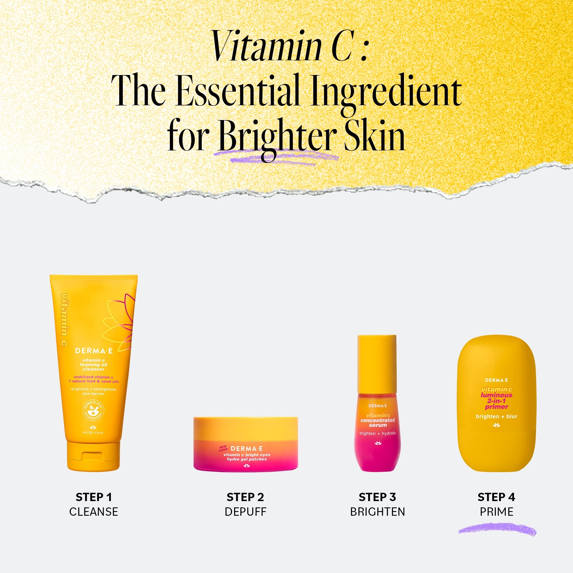 Applying DERMA E primer under makeup for extended wear