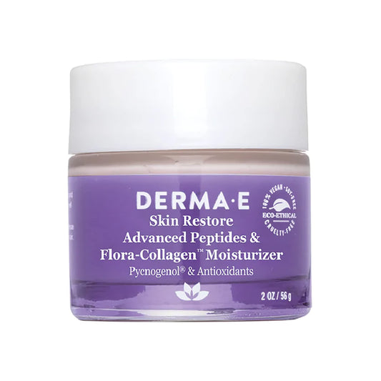 Derma E moisturizer cream swirl close-up showing rich texture.