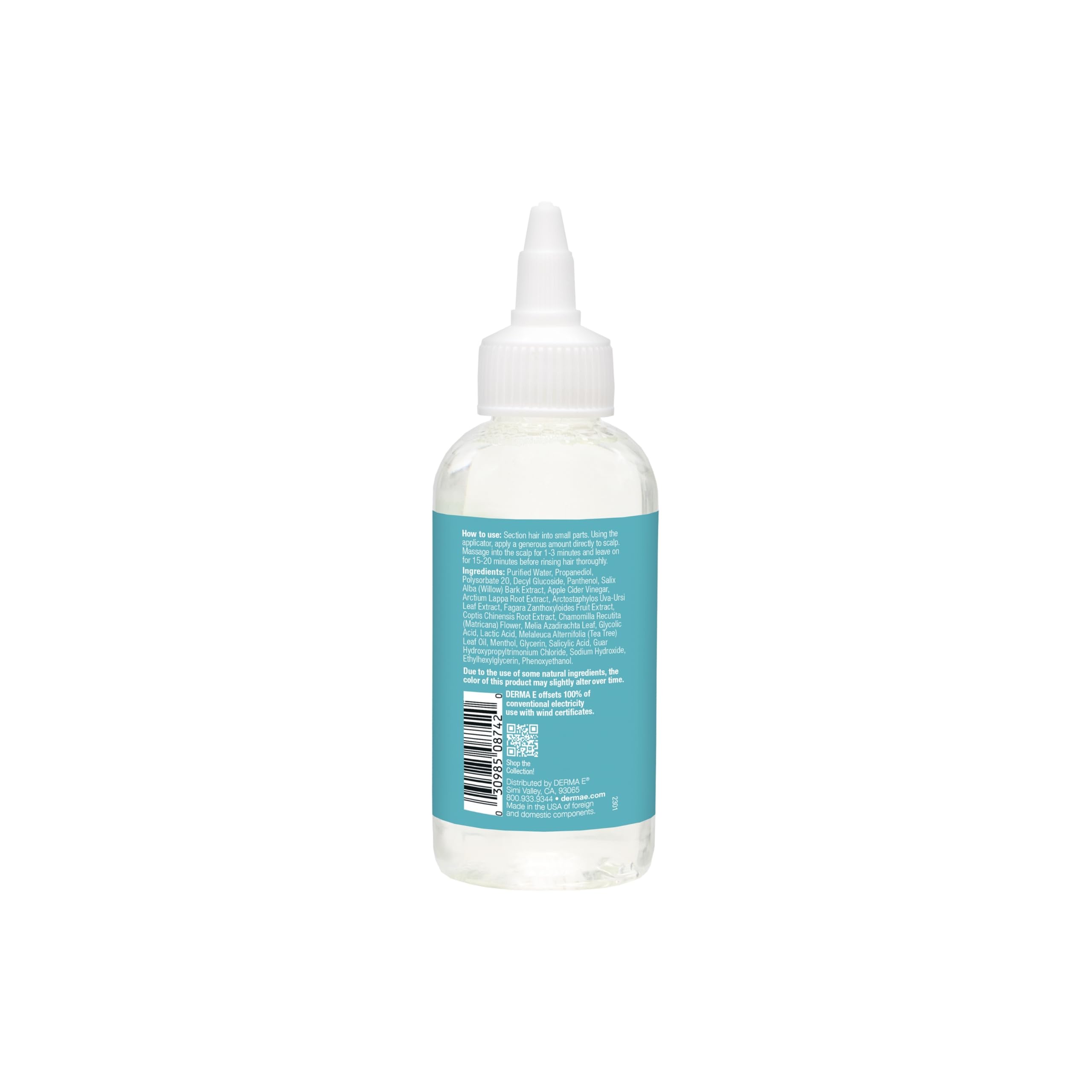 Derma-E Scalp Exfoliating Rinse after-use shine on hair ends.