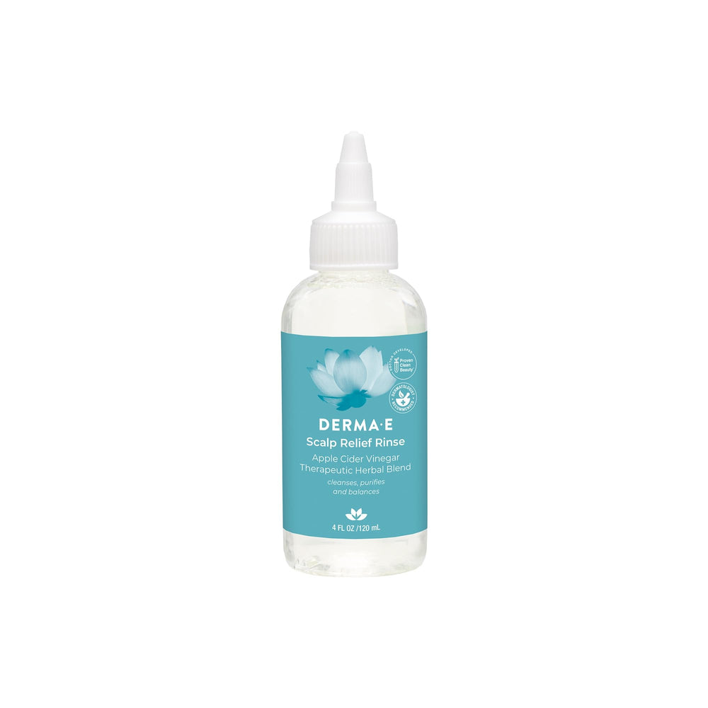 Derma-E Scalp Exfoliating Rinse bottle front view highlights color-safe scalp care.