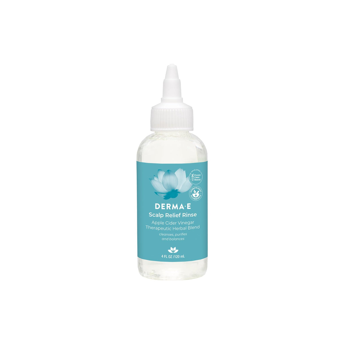 Derma-E Scalp Exfoliating Rinse bottle front view highlights color-safe scalp care.