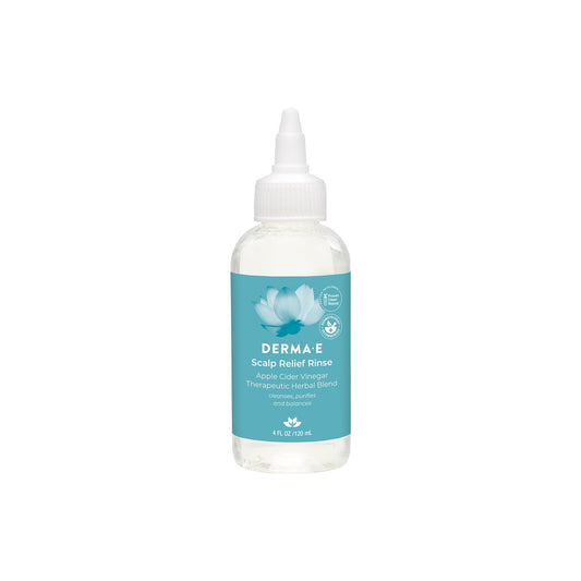 Derma-E Scalp Exfoliating Rinse bottle front view highlights color-safe scalp care.