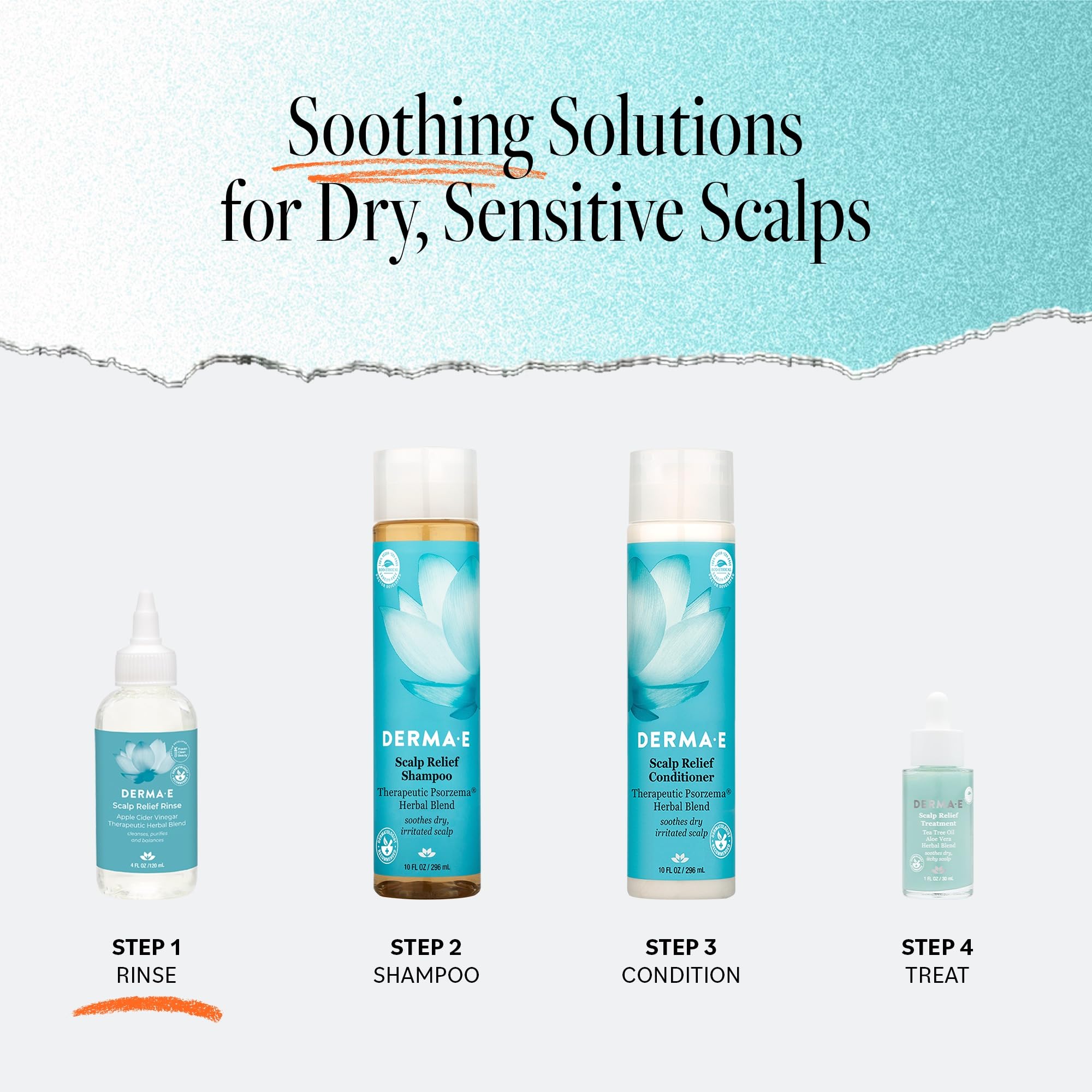 Derma-E Scalp Exfoliating Rinse tea-tree peppermint vibe hints spa fragrance.