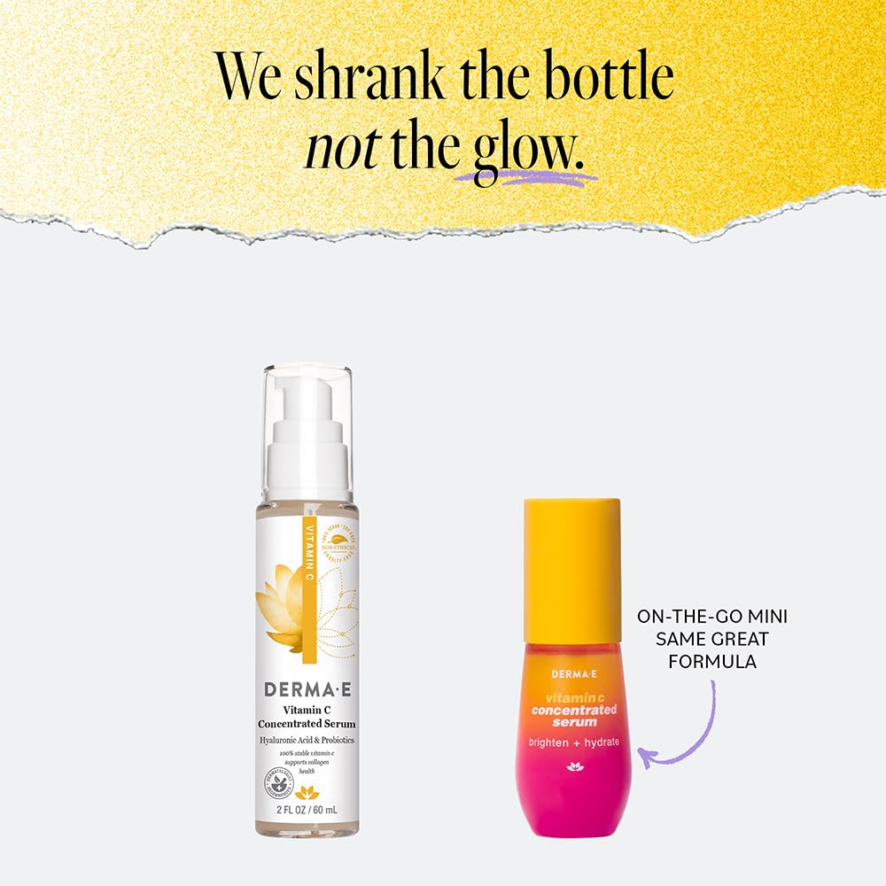 Derma E Serum on a clean vanity, suggesting daily use