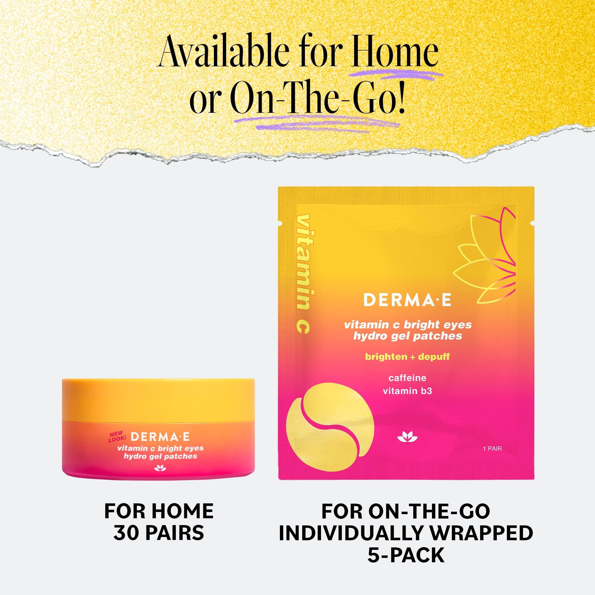 Derma E vegan dermatologist-approved under-eye patches suitable for sensitive skin