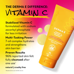 Derma E Vitamin C Foaming Oil Cleanser removing makeup and impurities in one step