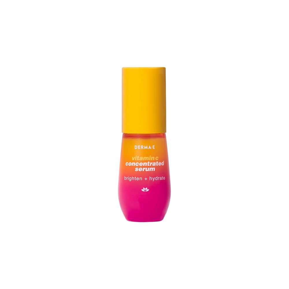 Derma E Vitamin C Serum bottle close-up, ready for brightening daily skincare