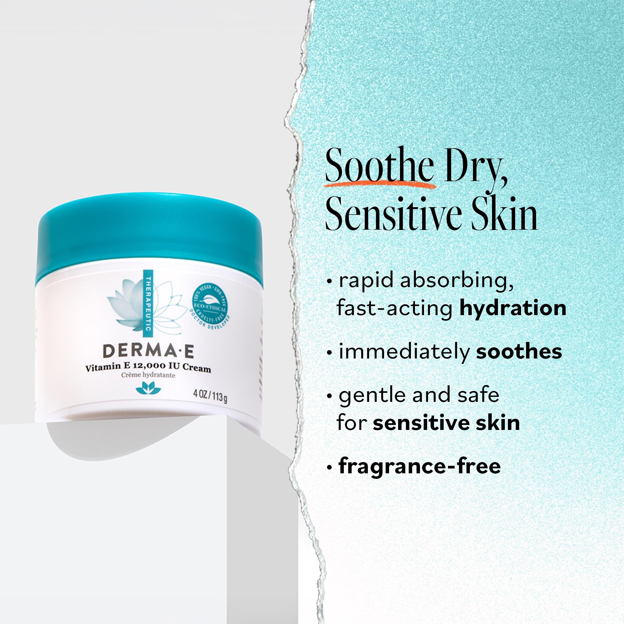 Derma E Vitamin E cream for hands providing soft, nourished skin