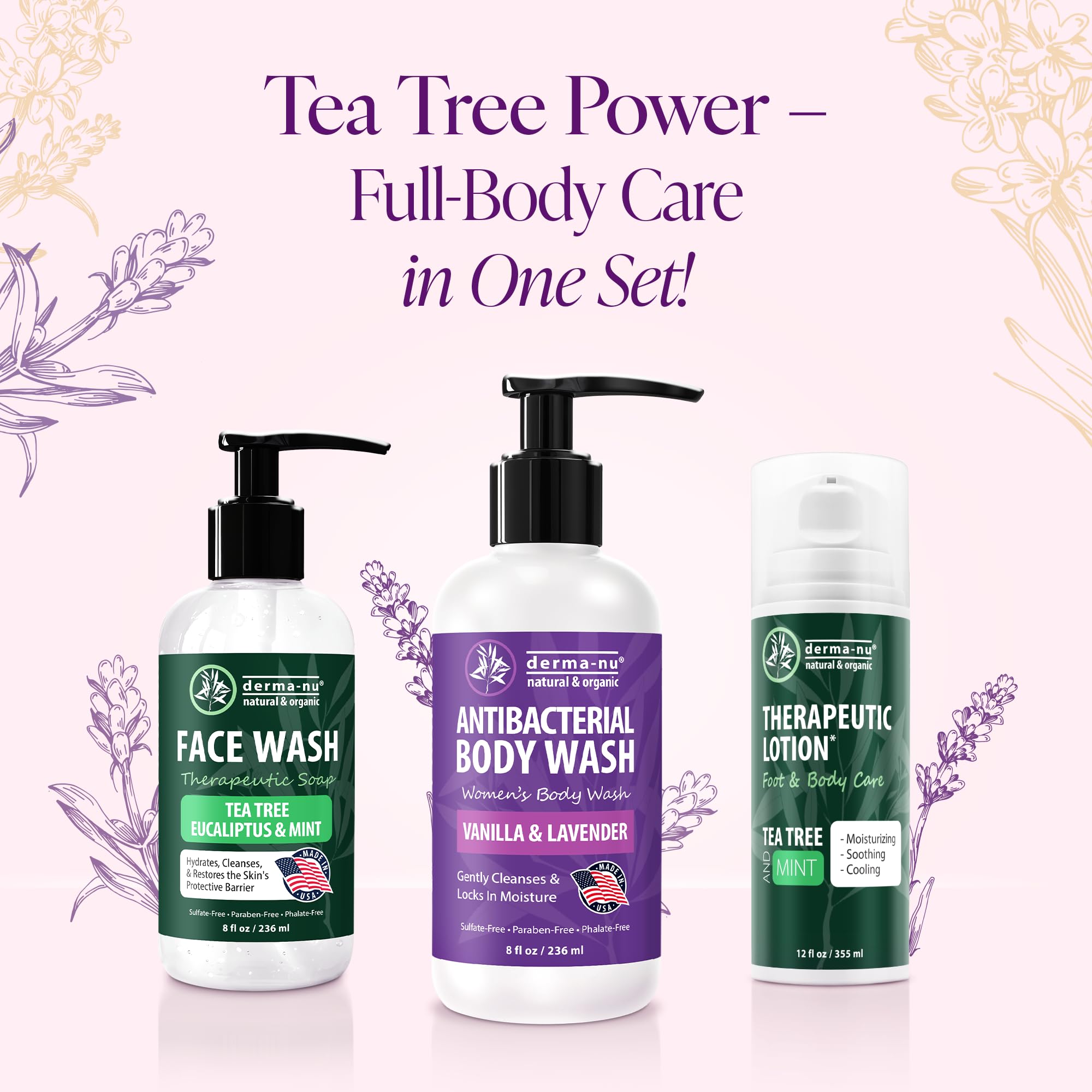 Derma-Nu women's daily cleanse suits everyday shower routines.
