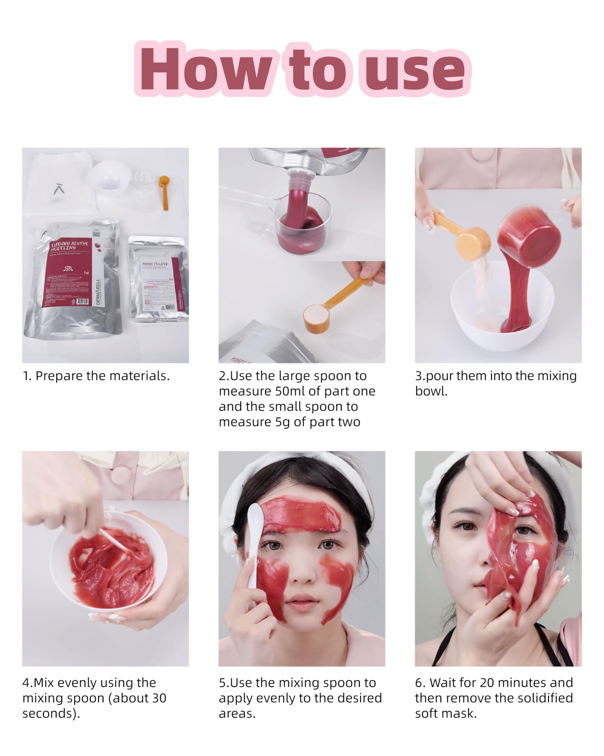 Dermabell rose jelly mask application demonstrates easy, even coverage.