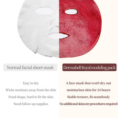 Dermabell rose jelly mask on the face provides cooling comfort.