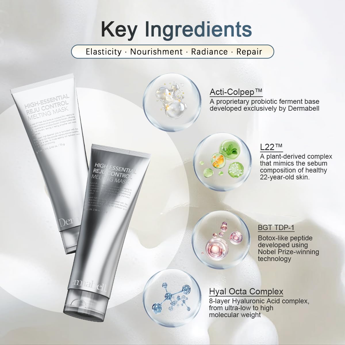 Dermabell Wrapping Mask Collagen glow result after use on skin.