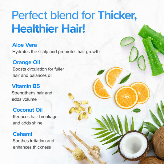 DermaChange thinning hair shampoo application scene showing gentle scalp care